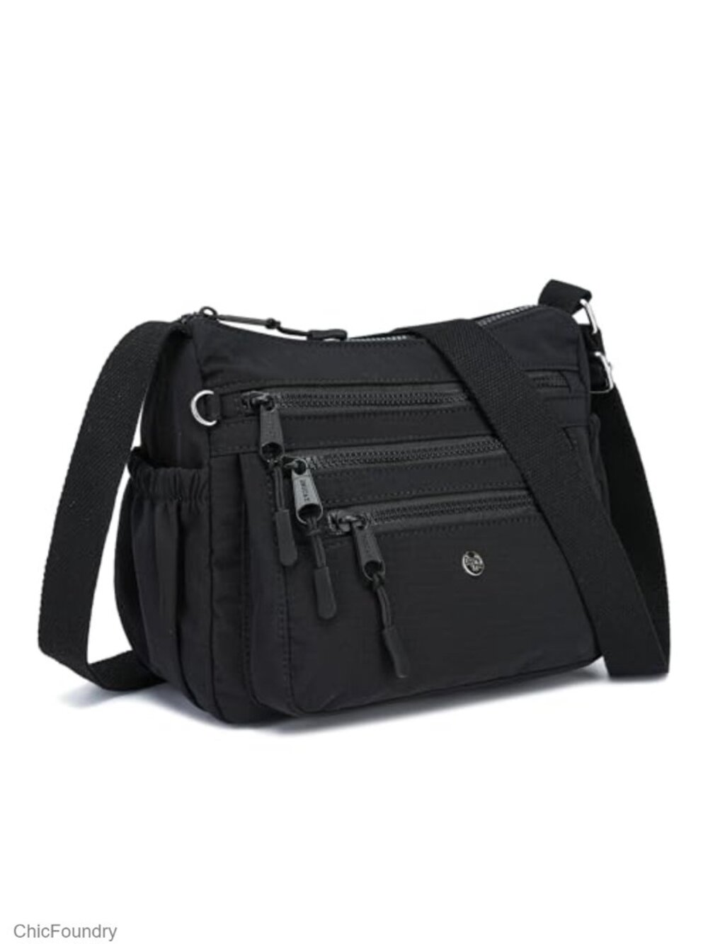 Nylon Crossbody Bag with Multiple Pockets